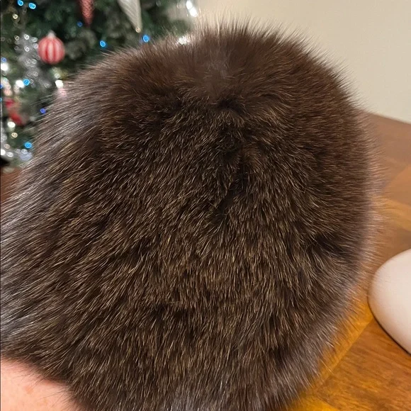 Brown Fur Hat, mink real brown fur, woman hat, new, România - Picture 10 of 11